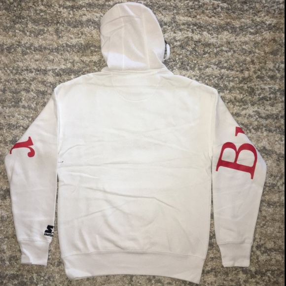 Starter50 ❤️🤍 white red hoodie men’s size M - Picture 3 of 15